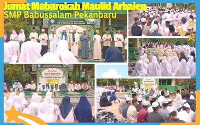 Jumat Berkah Semarak Maulid di SMP Babussalam, Hadir Tim Maulid Arbaien Yayasan Syekh Abdul Wahab Rokan