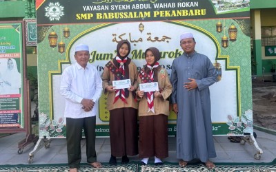 Jumat Mubarokah Istimewa! Dua Santri SMP Babussalam Resmi Dilepas Menuju Jambore Nasional 2026 di Cibubur