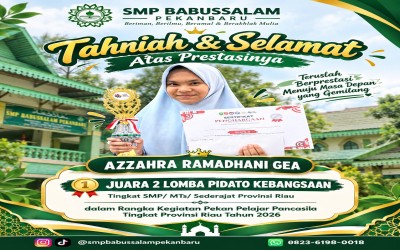 Bikin Bangga! Santri SMP Babussalam Tembus Juara 2 Lomba Pidato Kebangsaan Se-Riau