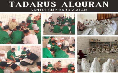 Hari Pertama Puasa Tahun 1447 H, Santri SMP Babussalam Bersemangat Tadarus di Masjid Darussalam